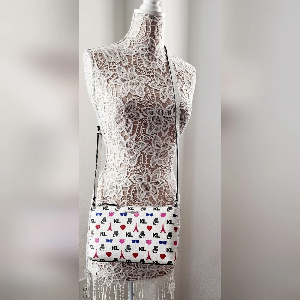 Karl Lagerfeld Paris Adele Multi-Color Logo Women's Crossbody Purse